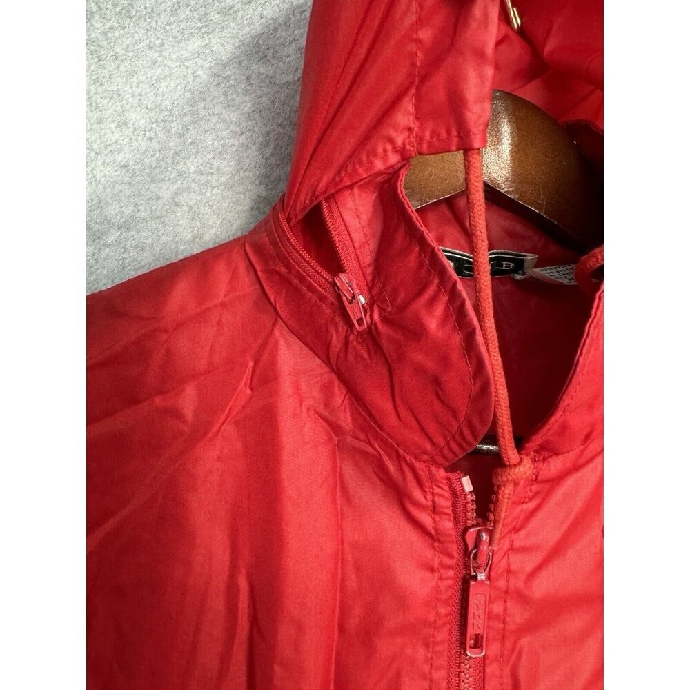 VTG Sawgrass Florida Golf‎ Country Club Rain Jacket M Izod Red Packable Hood EUC - Picture 8 of 16